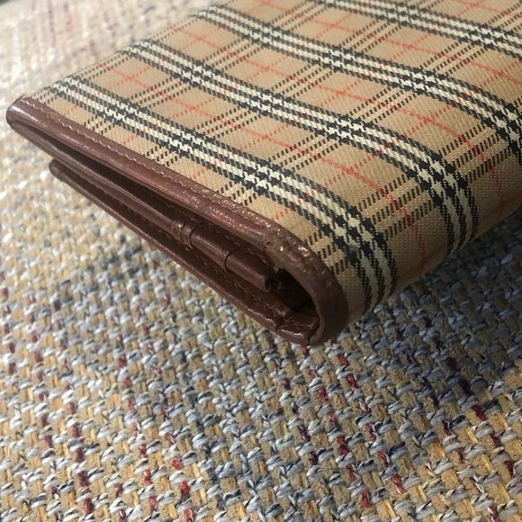 BURBERRY Nova Check Plaid Canvas Leather BiFolding Long Wallet - Picture 8 of 16